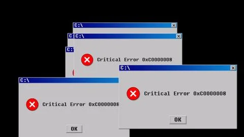 Critical error. Old interface design Stock-Illustration