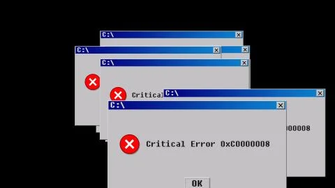 Critical error. Old interface design Stock-Illustration