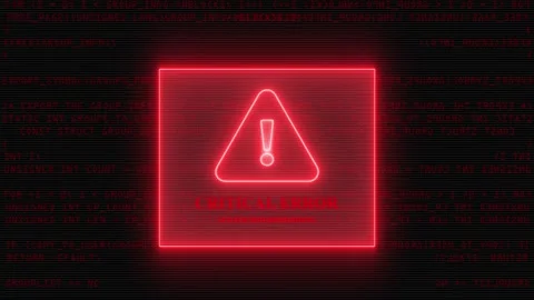 Critical error system crash warning icon animation isolated on black background Stock Footage 325212681