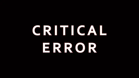 Critical Error text appears with glitch effect in dark background during te.. Stock Footage 343478571