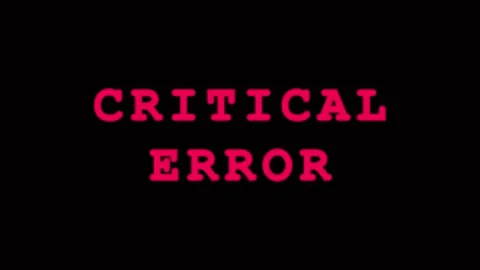 CRITICAL ERROR text flashing on dark background with cinematic motion and s.. Stock Footage 343478562