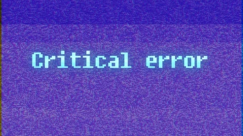 CRITICAL ERROR text made from symbols with technology glitch effect. Looped Stock Footage 302758664