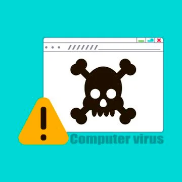 Critical error warning. File with a skull. Vector illustration Stock Illustration