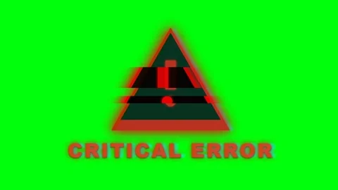 Critical Error Warning Message Flashing on Green Screen Background. Stock Footage 332948921