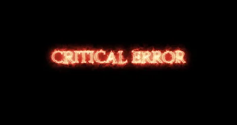 Critical Error written with fire. Loop Stock Footage 153310740