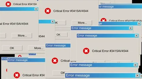 Critical errors Critical errors. Computer generated 3d render Copyright: x... Stock-Fotos