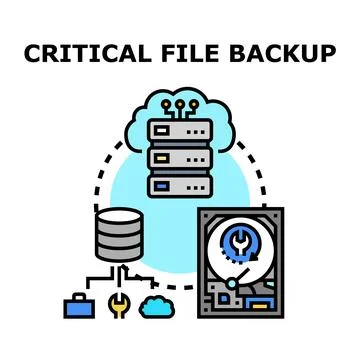 Critical file backup and data storage concept イラスト素材