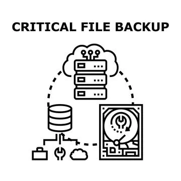 Critical file backup and data storage concept Stock Illustration