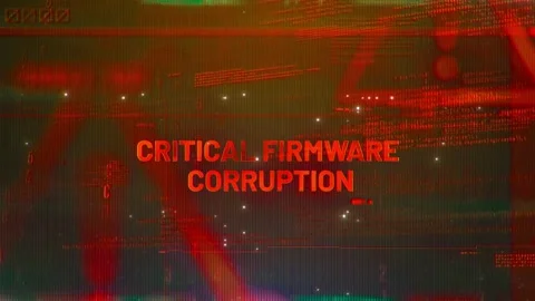 Critical Firmware Corruption Word on High Technology Futuristic Background 動画素材 341452367