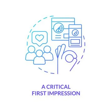 Critical first impression blue gradient concept icon 스톡 일러스트