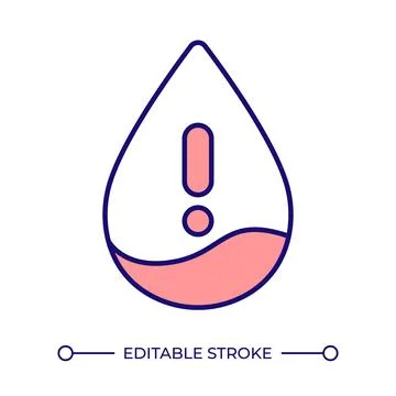 Critical fluid level system alert line color icon Stock Illustration