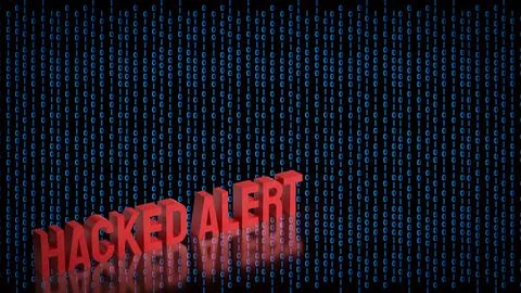 Critical Hacked Alert Cyber Security Warning 3d render. 스톡 일러스트
