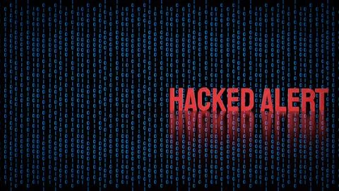Critical Hacked Alert Cyber Security Warning 3d render. 스톡 일러스트