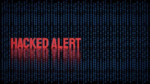 Critical Hacked Alert Cyber Security Warning 3d render. Illustrazione stock