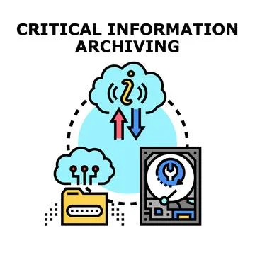 Critical information archiving data management system concept 스톡 일러스트