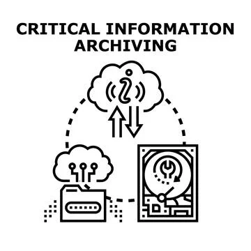 Critical information archiving data management system concept Illustrazione stock