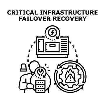 Critical infrastructure failover recovery system planning Stock Illustration