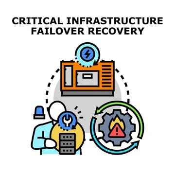 Critical infrastructure failover recovery system planning Stock Illustration