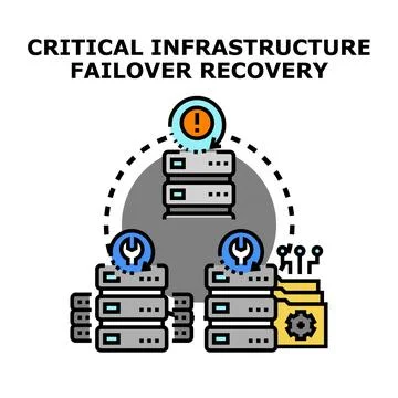 Critical infrastructure failover recovery system concept Stock Illustration
