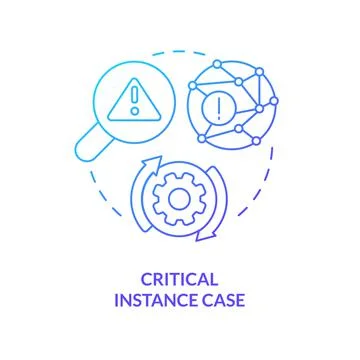 Critical instance case blue gradient concept icon Stock Illustration