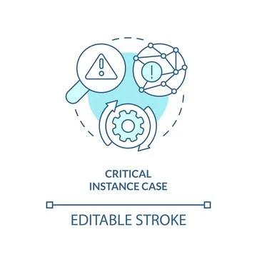Critical instance case turquoise concept icon Stock Illustration