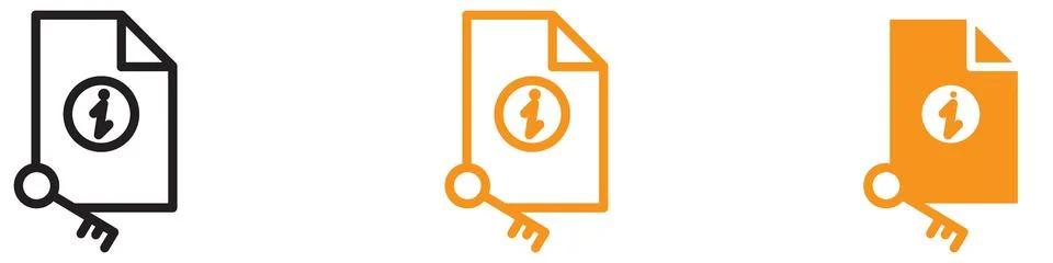 Critical Key Information Icon for Data and Security Graphics Perfect for Re.. 库存插图