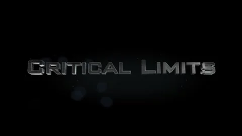 Critical Limits title metal text on black alpha channel background Stock Footage 296265618