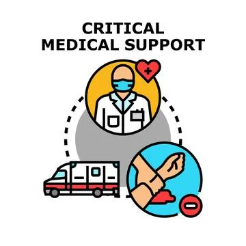 Critical medical support concept vector illustration for emergency 库存插图