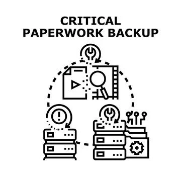 Critical paperwork backup and data recovery concept 스톡 일러스트