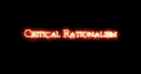 Critical rationalism written with fire. Loop Stock Footage 145870523
