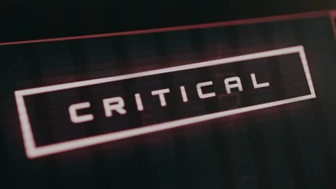 CRITICAL red alert message on a background of digital rain Stock Footage 333371910
