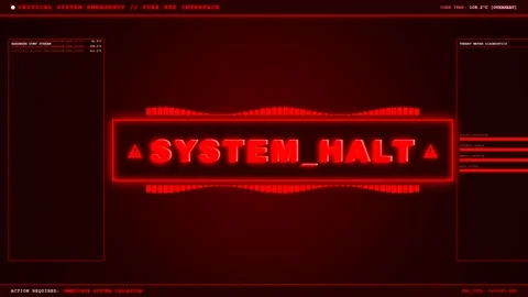 Critical Red Warning System Emergency Overheat Dashboard Animation. Stock Footage 347199250