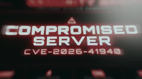 Critical security warning regarding a compromised server Stock Footage 335461731