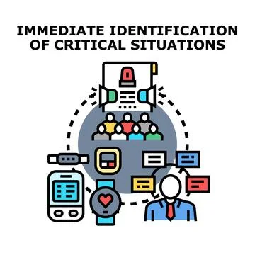 Critical situation identification with immediate emergency response Stock Illustration