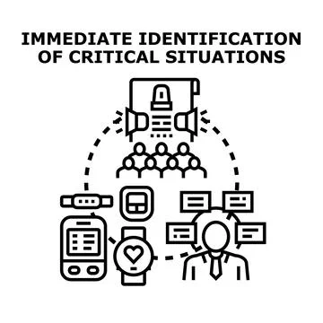 Critical situation identification with immediate emergency response Stock Illustration