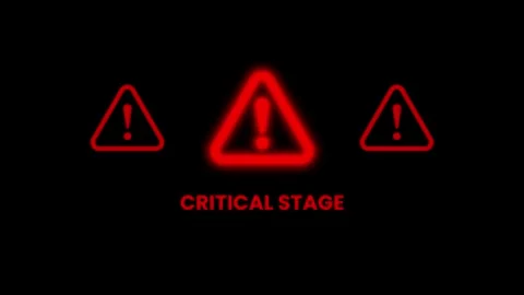Critical stage security defense warning icon animation Stock Footage 329241501
