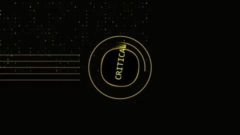 Critical system warning icon rotating on digital grid background for securi.. Stock Footage 341824380