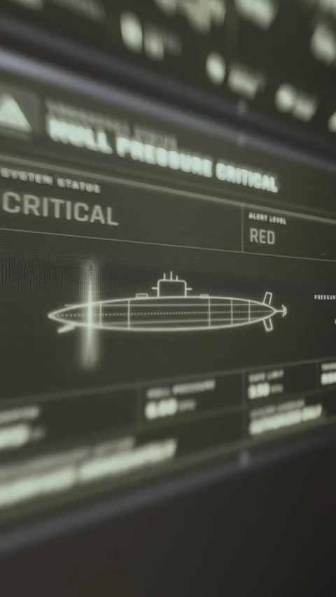 Critical Tactical Display With Vessel Schematic And Targeting Data 4K Stock-Footage 341845899