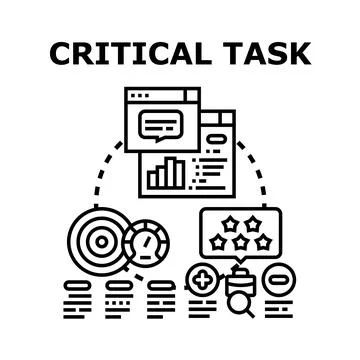 Critical task management developing strategic project solutions Stockillustratie