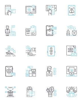 Critical-thinking and analysis linear icons set. Reasoning, Logic, Rationality イラスト素材