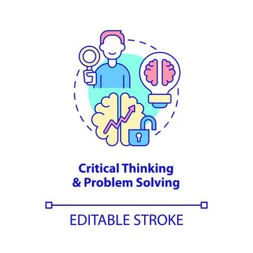 Critical thinking and problem solving concept icon 스톡 일러스트
