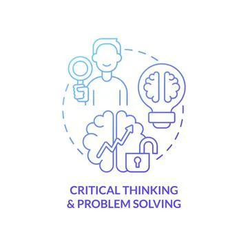 Critical thinking and problem solving blue gradient concept icon Illustrazione stock