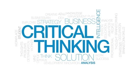 Critical thinking animated word cloud, text design animation. Kinetic Stock Footage