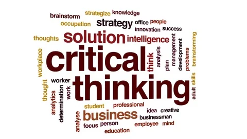 Critical thinking animated word cloud, text design animation. Stock Footage 80953591