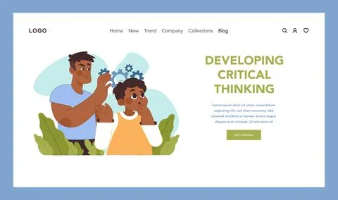 Critical thinking development concept. Flat vector illustration Stock Illustration