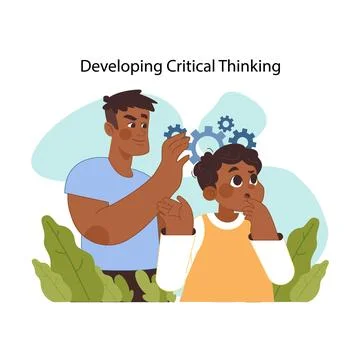 Critical thinking development concept. Flat vector illustration イラスト素材