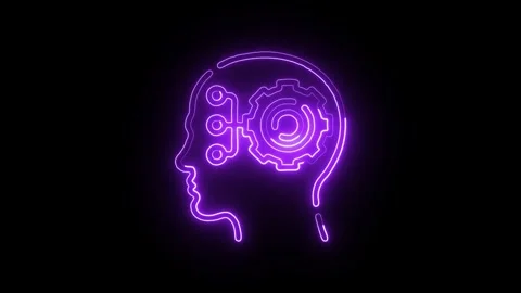 Critical Thinking Icon Isolated on Black Background, Analysis Logic Neon Li.. Stock Footage 323731381
