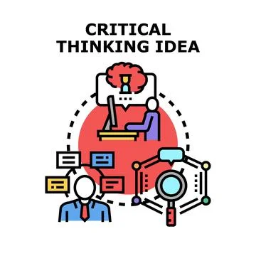 Critical thinking idea developing problem solving process concept イラスト素材