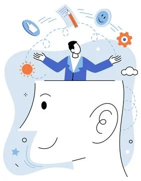 Critical thinking. Inspiration can spark critical thinking, driving us to Stock Illustration