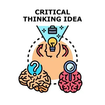 Critical thinking process generating fresh innovative ideas Stock Illustration